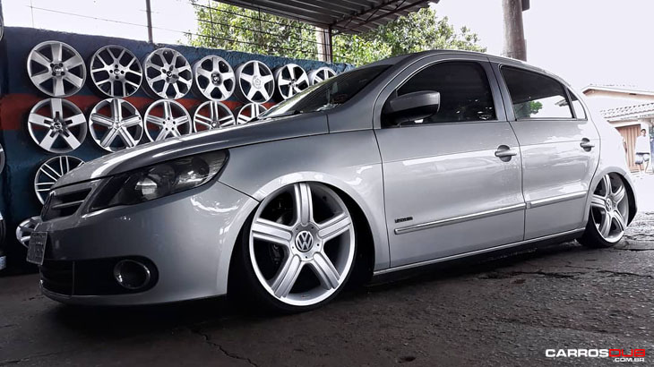 VW Saveiro Cross G5 baixa com rodas Volcano Space aro 18