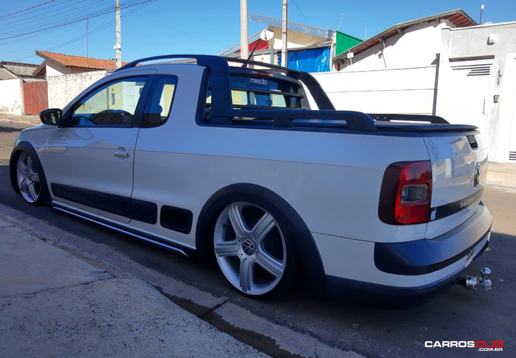 VW Saveiro Cross G5 baixa com rodas Volcano Space aro 18