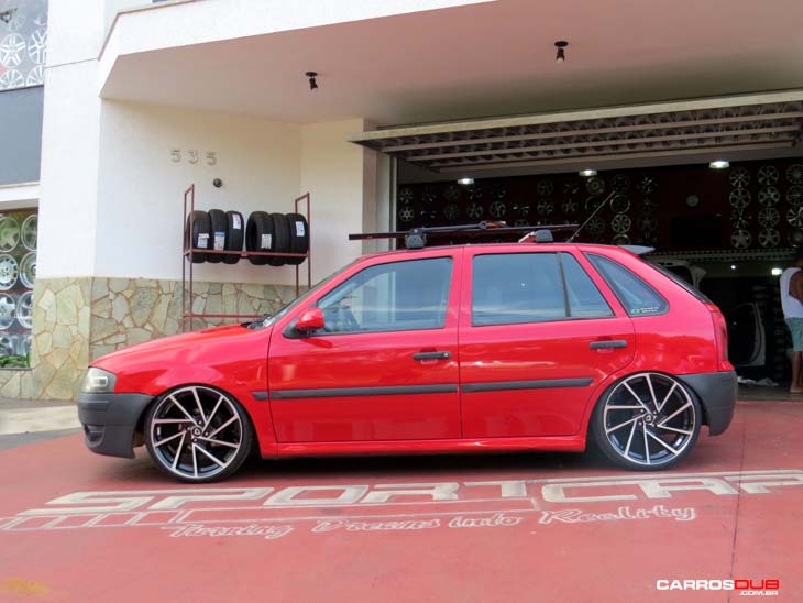 Gol G4 rebaixado com rodas aro 18, Gol G4 rebaixado na fixa…